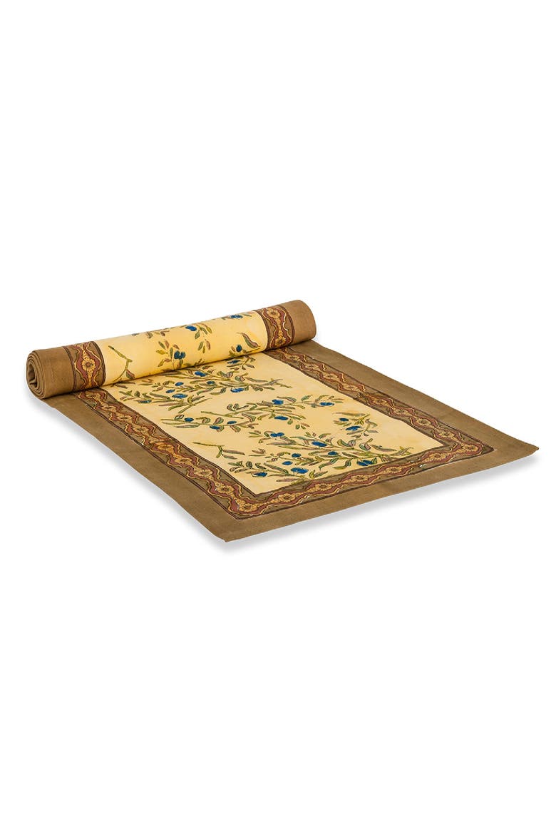Olive Tree Runner, Main, color, Khaki/Blue 16" x 72"