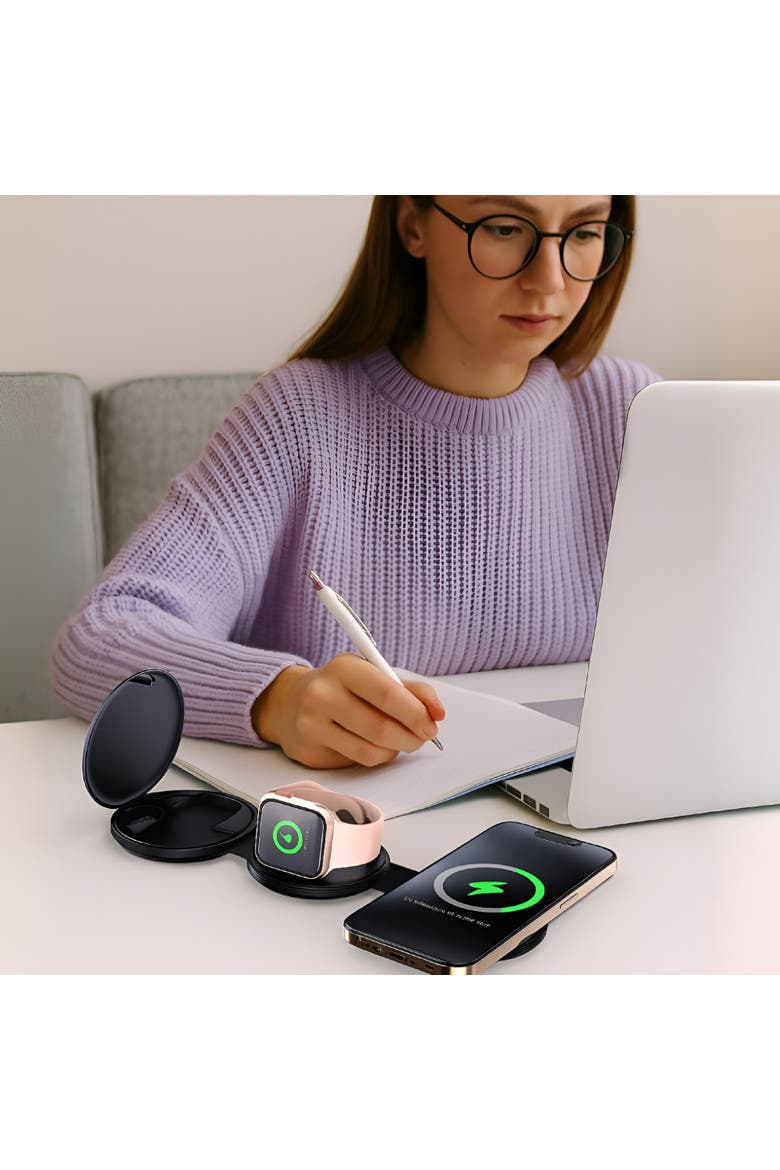 Smart Power & Productivity Bundle 3-in-1 LED Desk Lamp & 5-in-1 Wireless Charging Station, Alternate, color, Black
