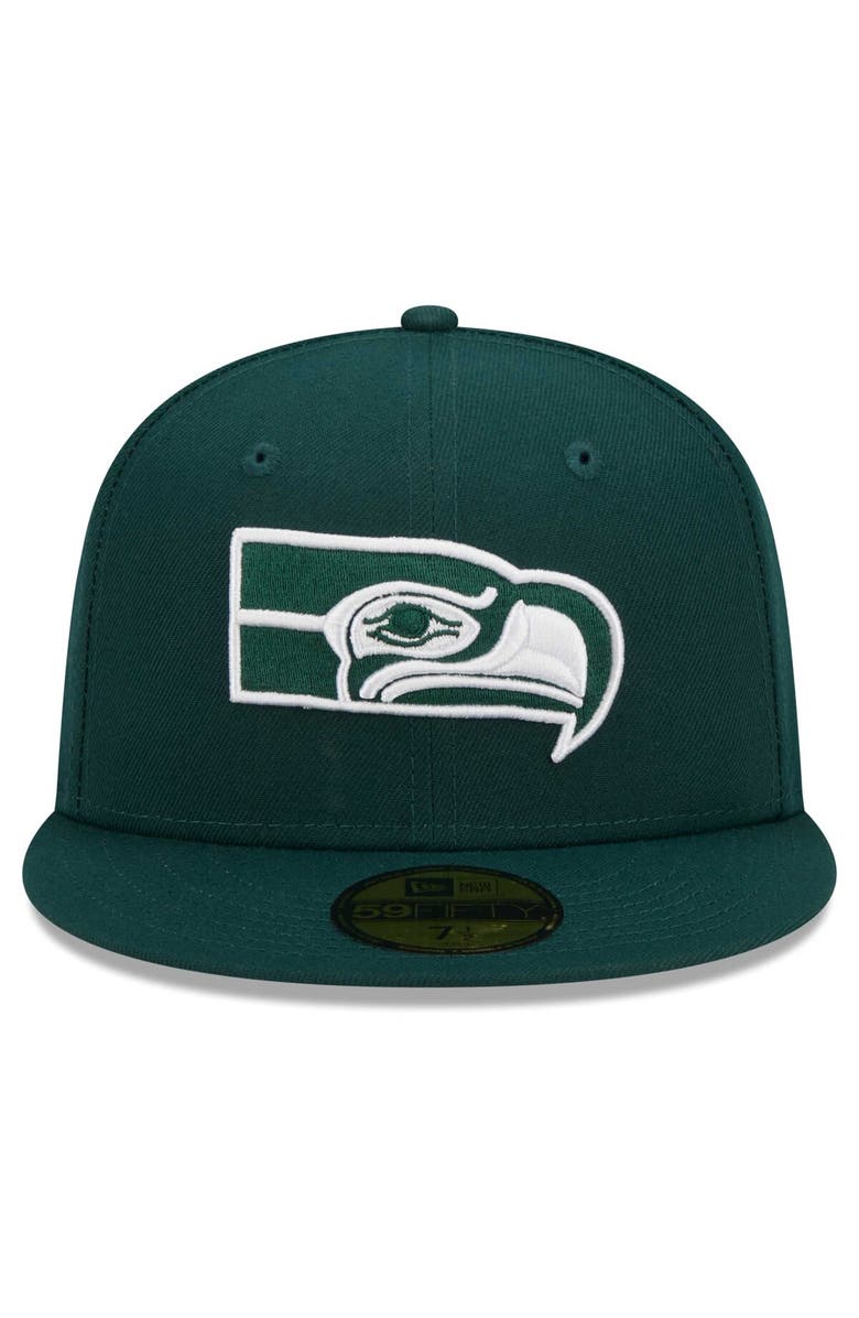 New Era Men's New Era Green Seattle Seahawks Throwback Main 59FIFTY Fitted Hat, Alternate, color,