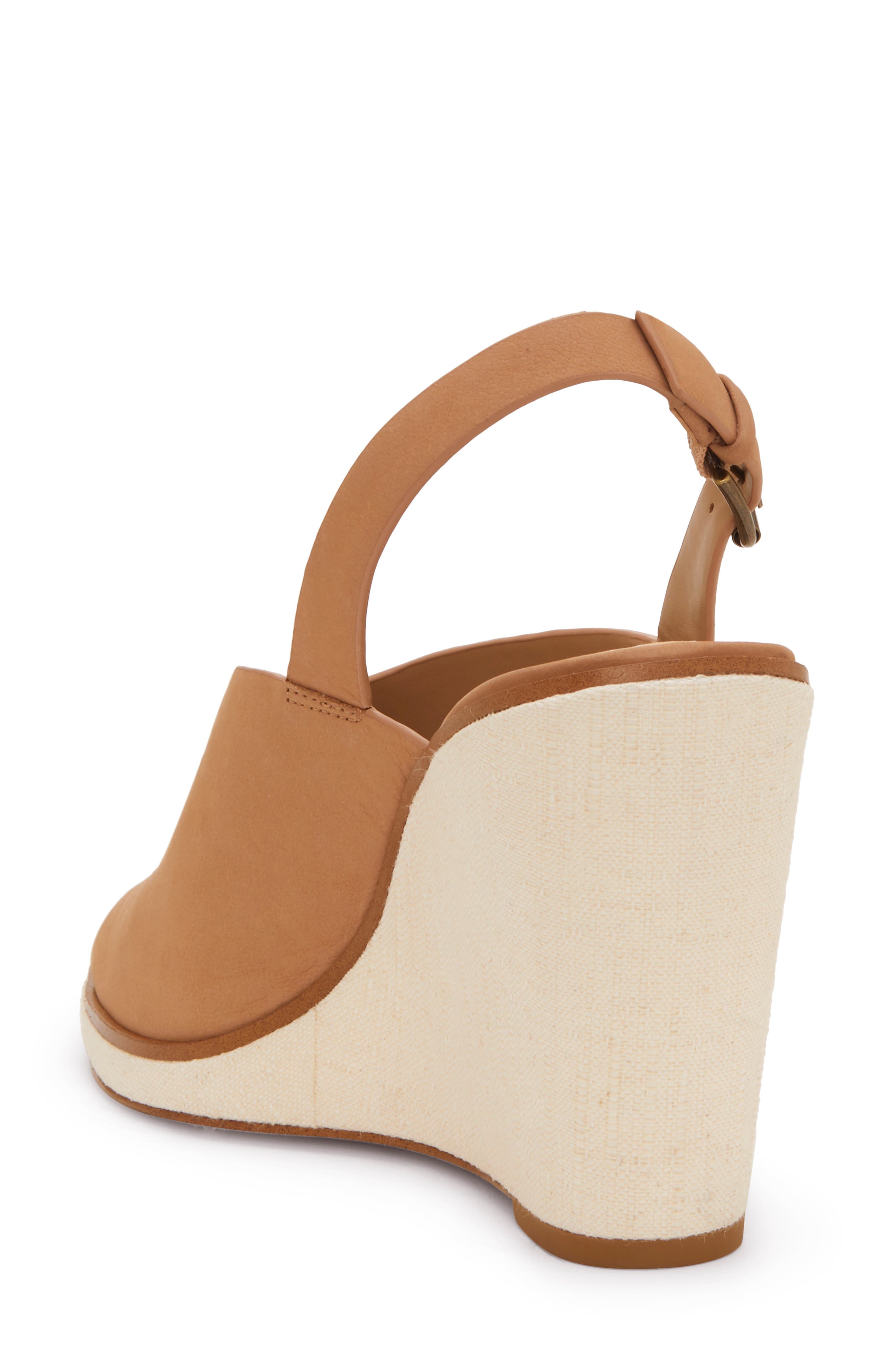 Genna Wedge Sandal, Alternate, color, TEAK LEATHER