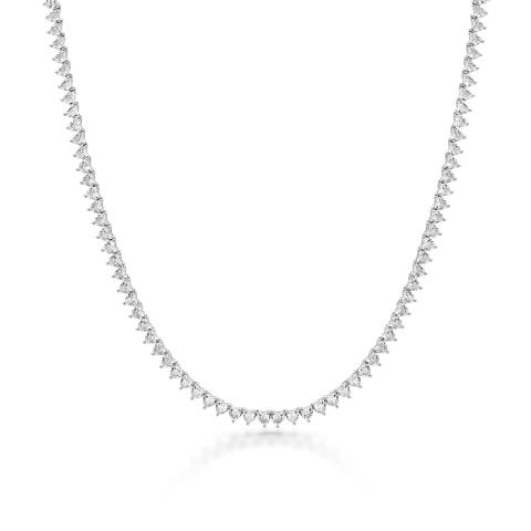 Heart tennis necklace