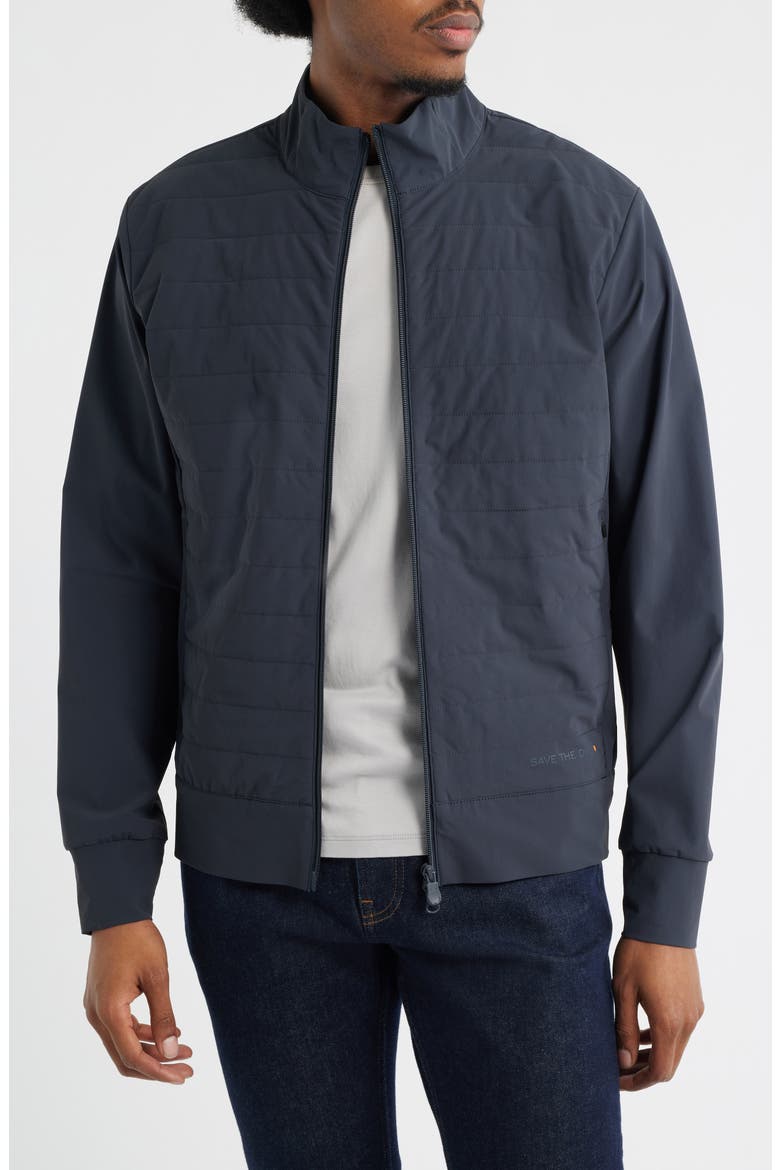 Water Repellent Quilted Front Jacket, Main, color, BLUE BLACK