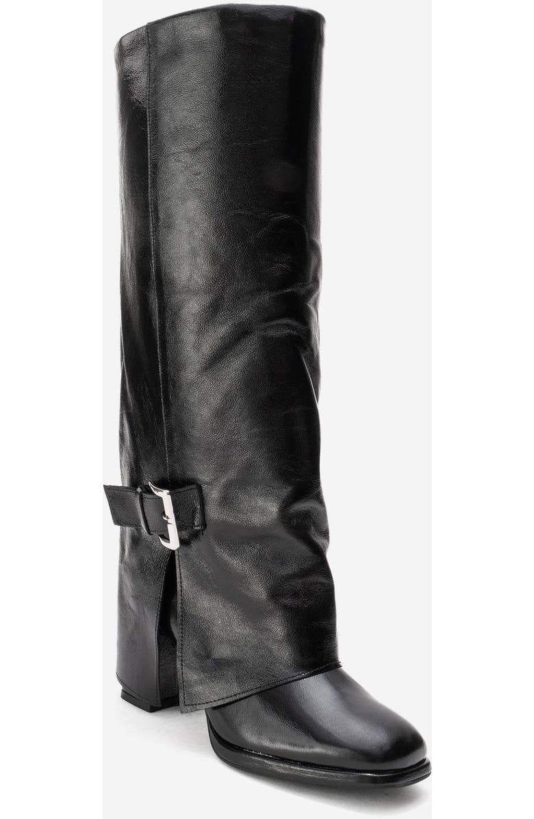 Forever & Always Shoes Lojo Leather Block Heel Boot, Alternate, color, Black Patent