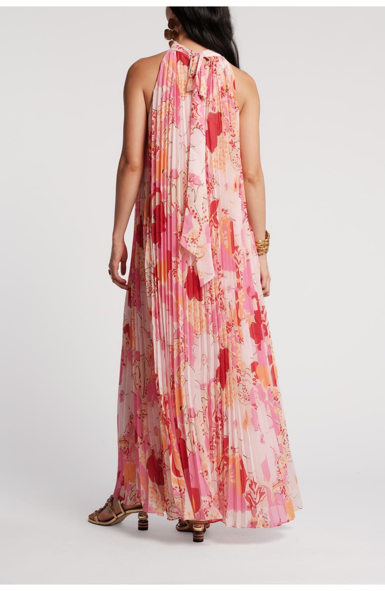 Frances Valentine Slim Pleated Maxi Dress, Alternate, color, Pink/Multi