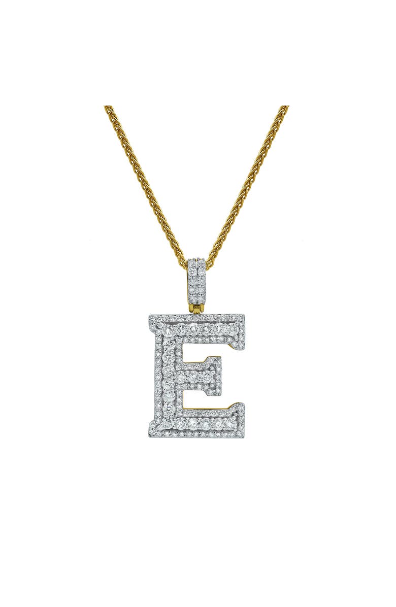 LuvMyJewelry E Initial Diamond Pendant 14K Yellow Gold - 2.43 Carats, Main, color, 