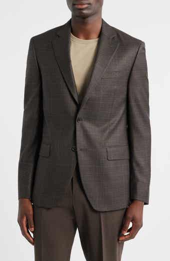 Flynn Classic Fit Brown Plaid Wool Sport Coat