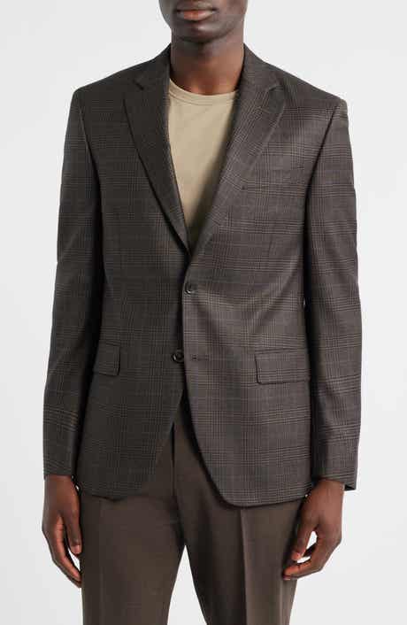 Flynn Classic Fit Brown Plaid Wool Sport Coat