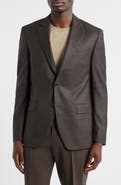 Peter Millar Flynn Classic Fit Brown Plaid Wool Sport Coat