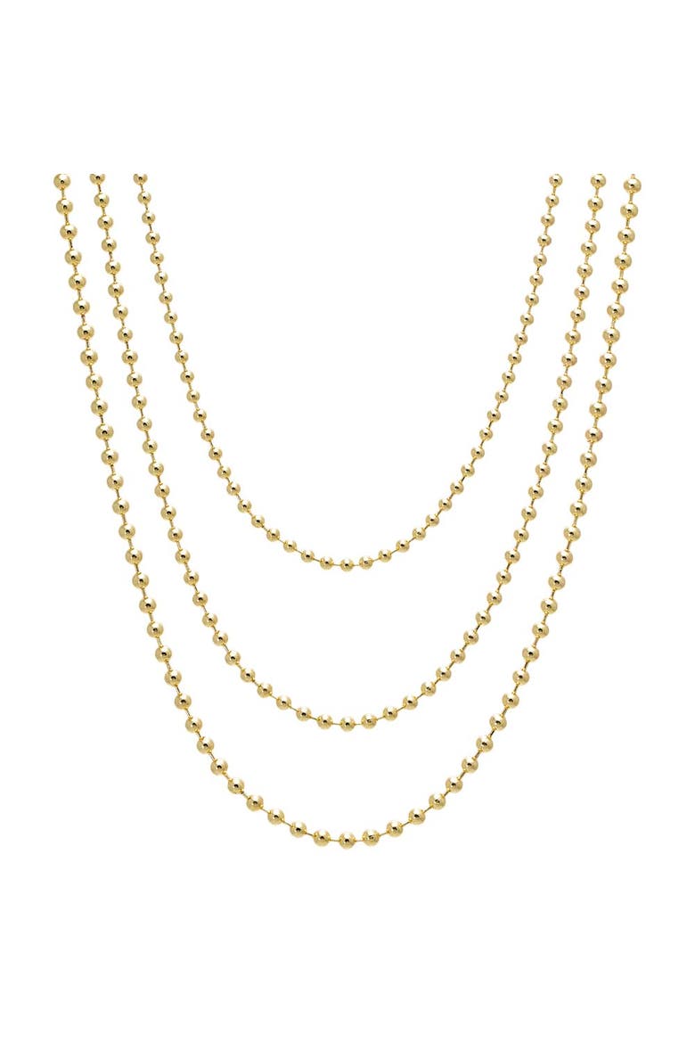 CZ Pave Shape Chai Ball Chain Necklace, Alternate, color, Gold - 16 Inch