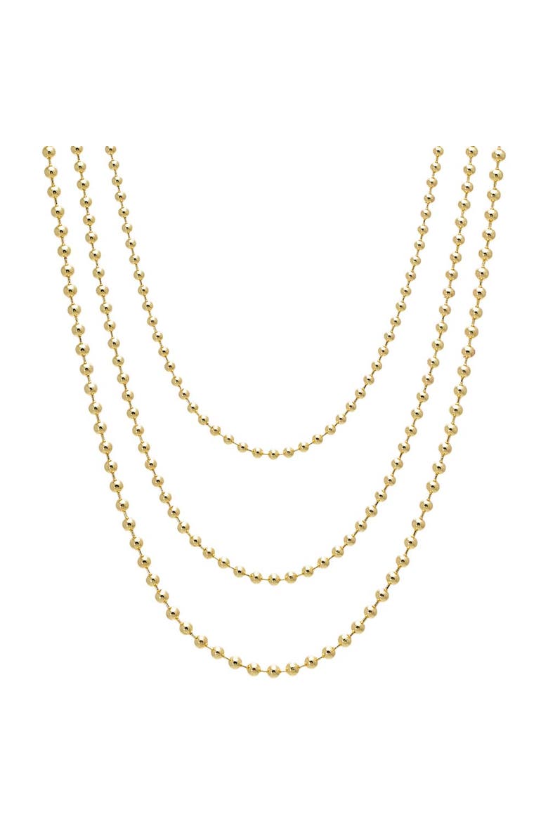 BY ADINA EDEN CZ Pave Shape Chai Ball Chain Necklace, Alternate, color, Gold - 16 Inch