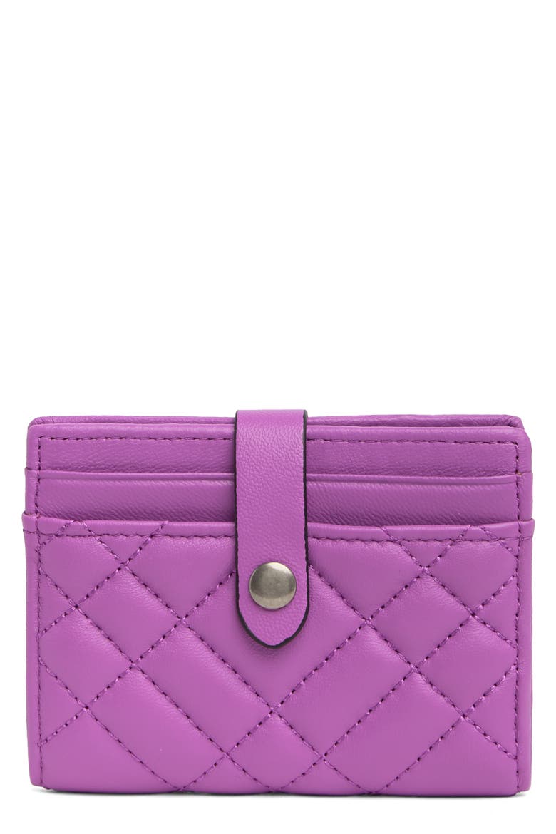 Leather Cardholder, Main, color, PURPLE