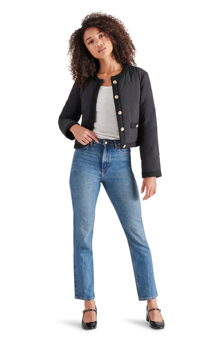 Steve Madden Coppelia Tweed Trim Puffer Jacket, Alternate, color, 