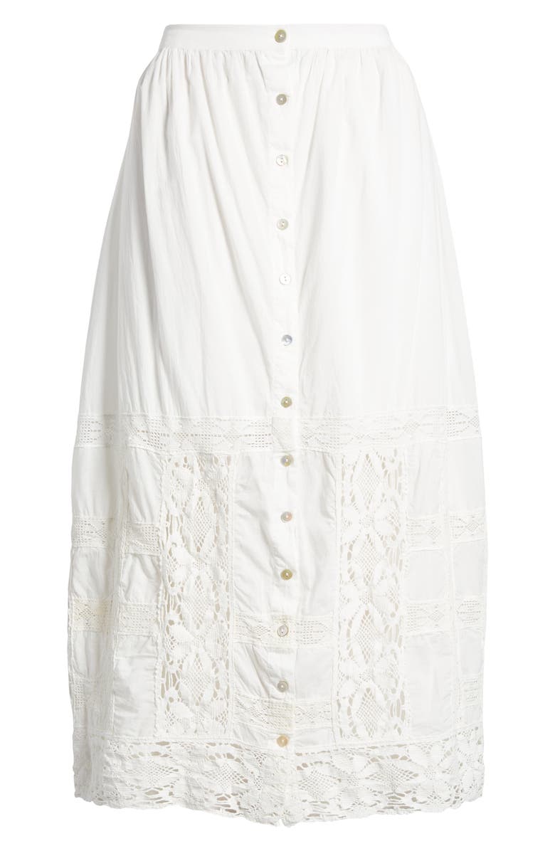 Cleobella Apollonia Lace Trim Midi Skirt, Alternate, color, 