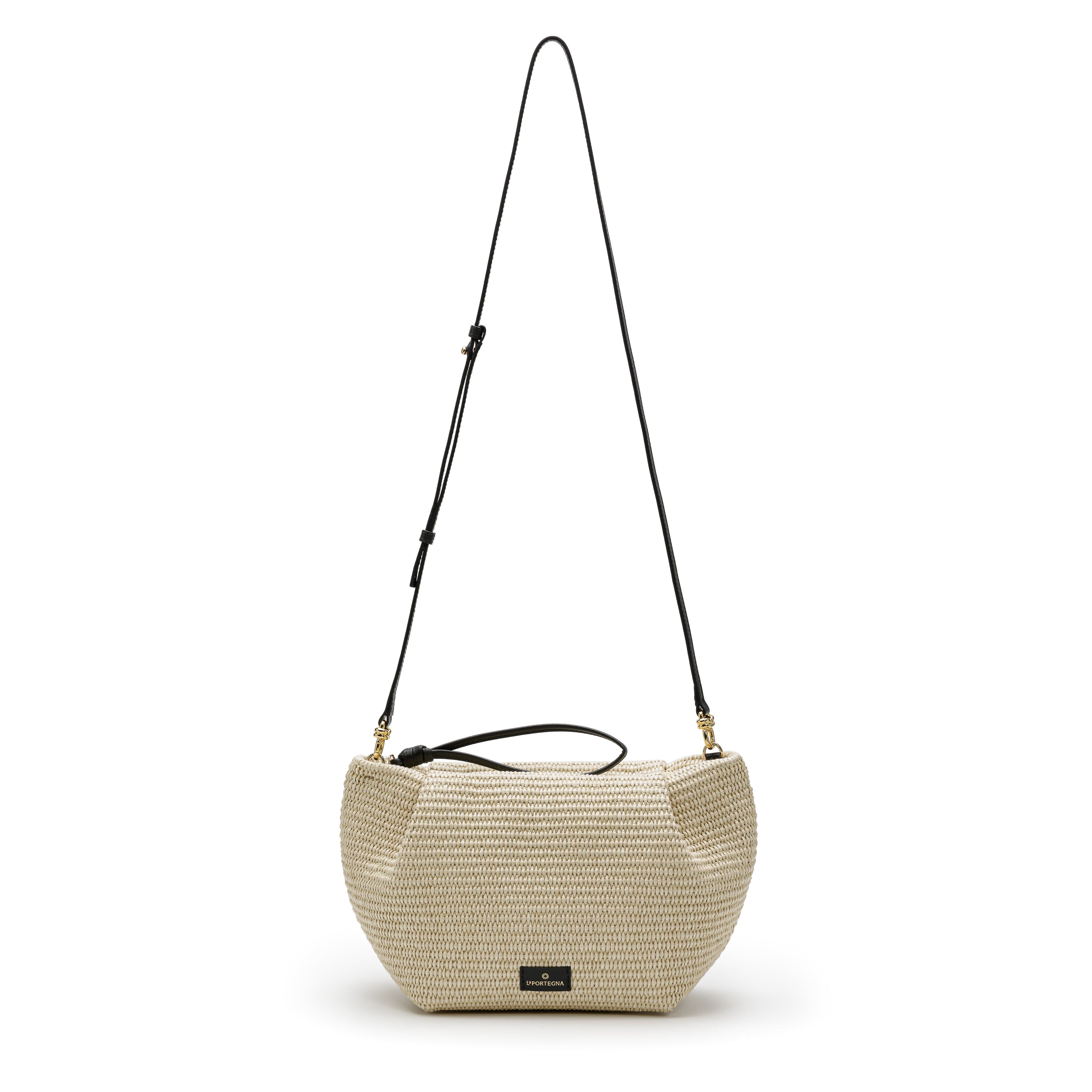 LA PORTEGNA Marta Jute Clutch Bag With Shoulder Strap, Alternate, color, White