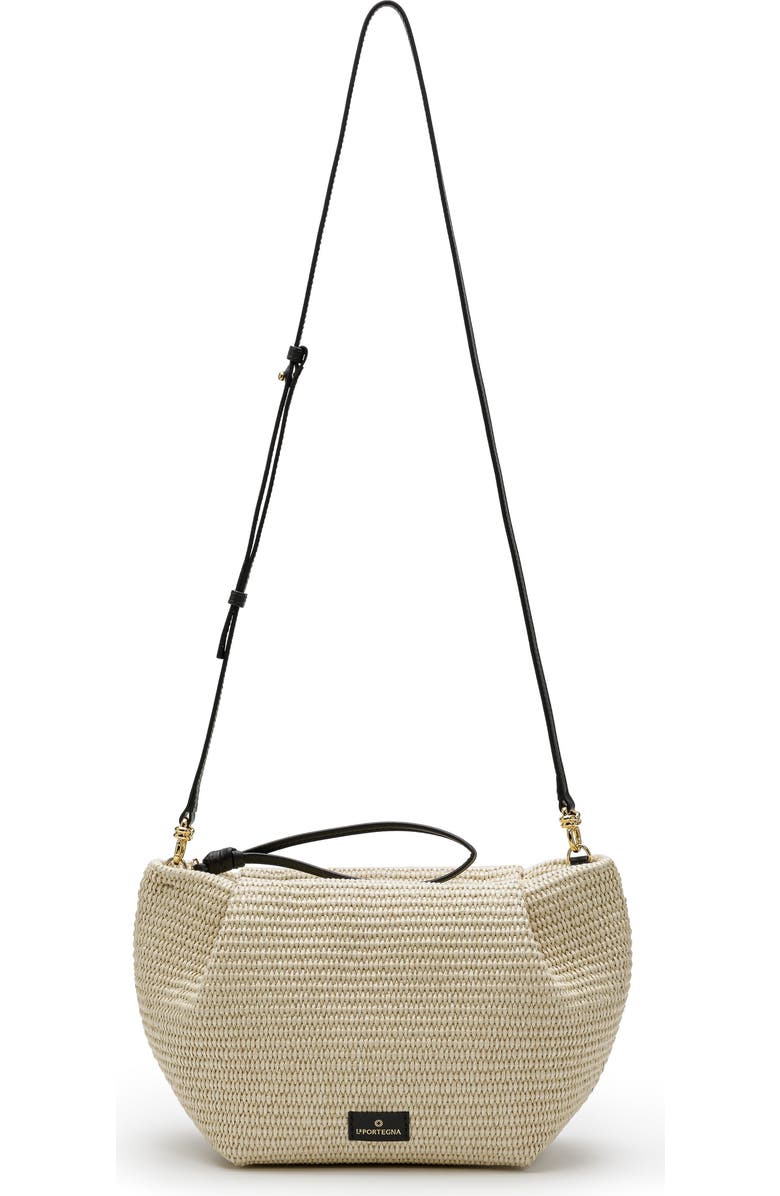 LA PORTEGNA Marta Jute Clutch Bag With Shoulder Strap, Alternate, color, White
