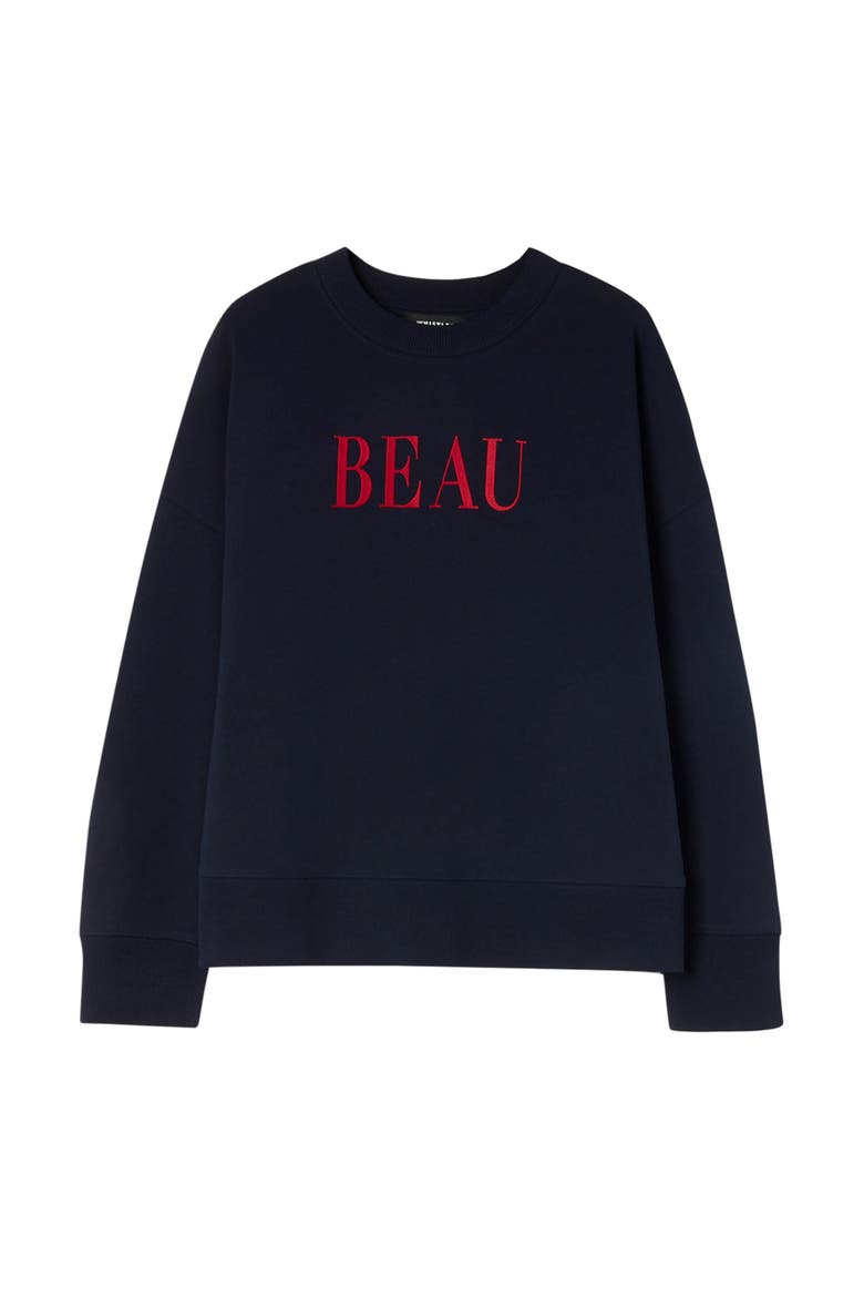 Beau Crew Neck Sweatshirt, Alternate, color, Navy