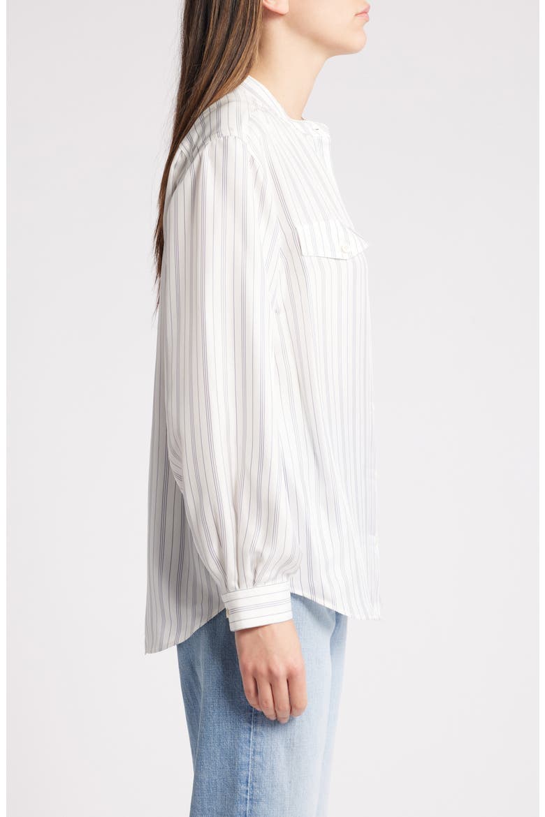 Femme Stripe Silk Button-Up Shirt, Alternate, color, CREAM MULTI