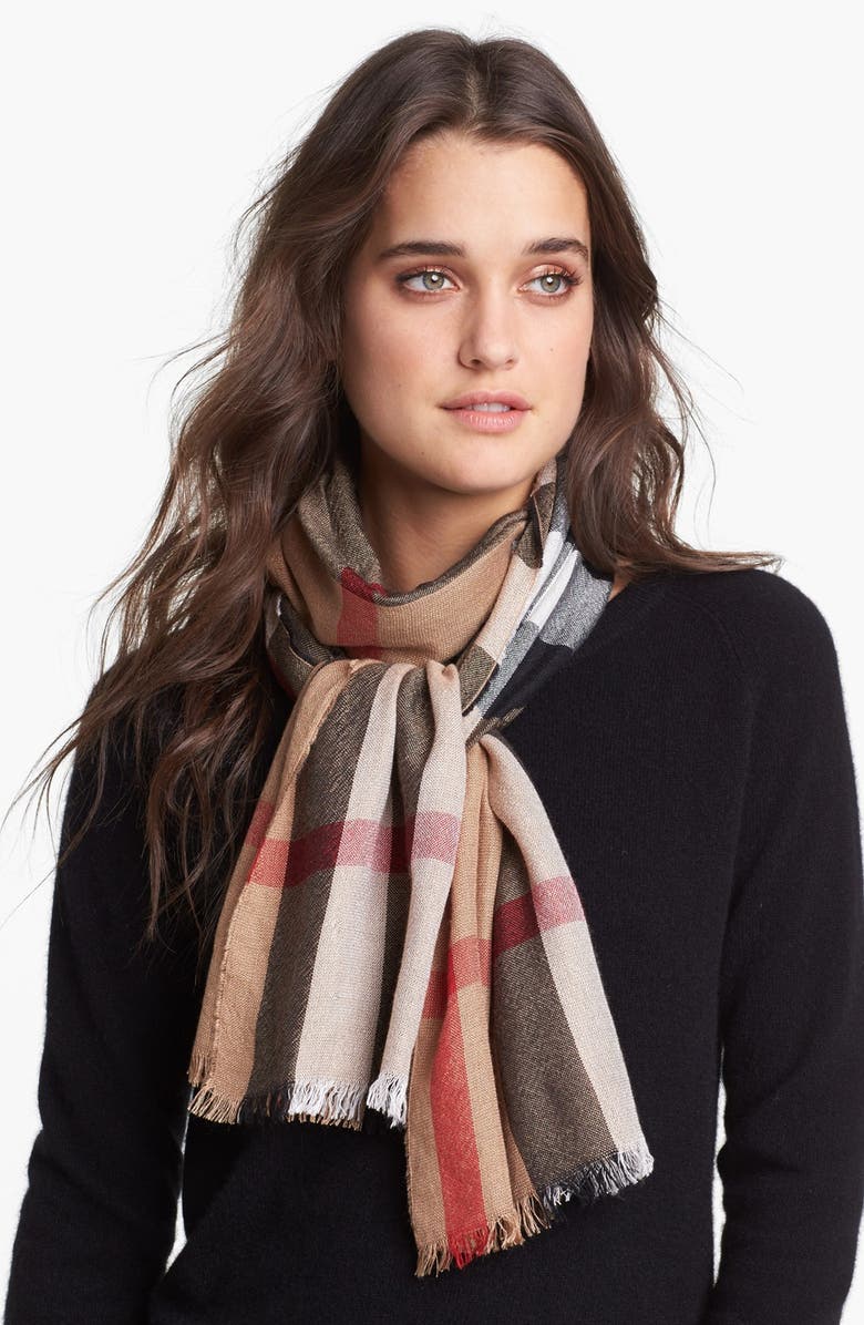 Burberry Check Scarf, Main, color, 
