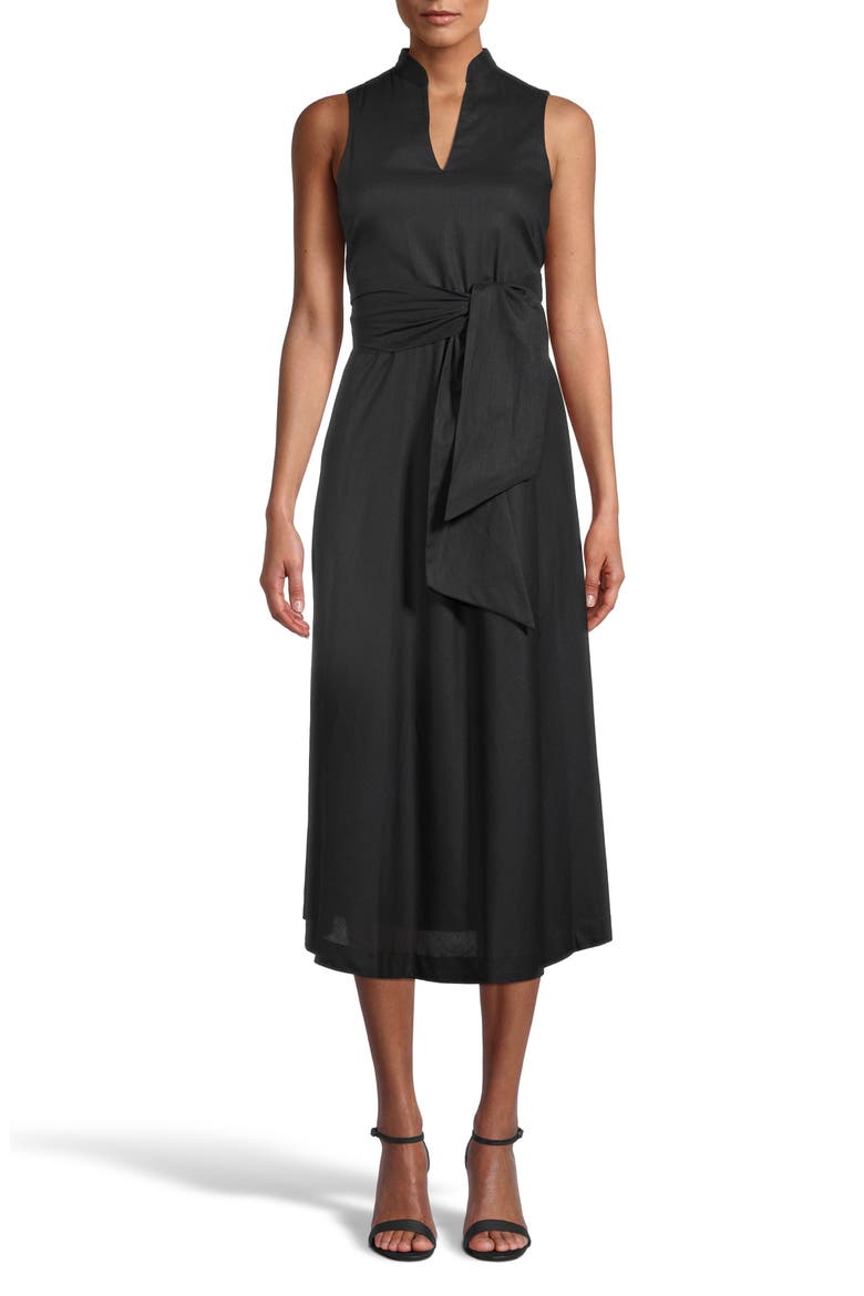 Sleeveless Cotton Midi Dress, Main, color, ANNE BLACK