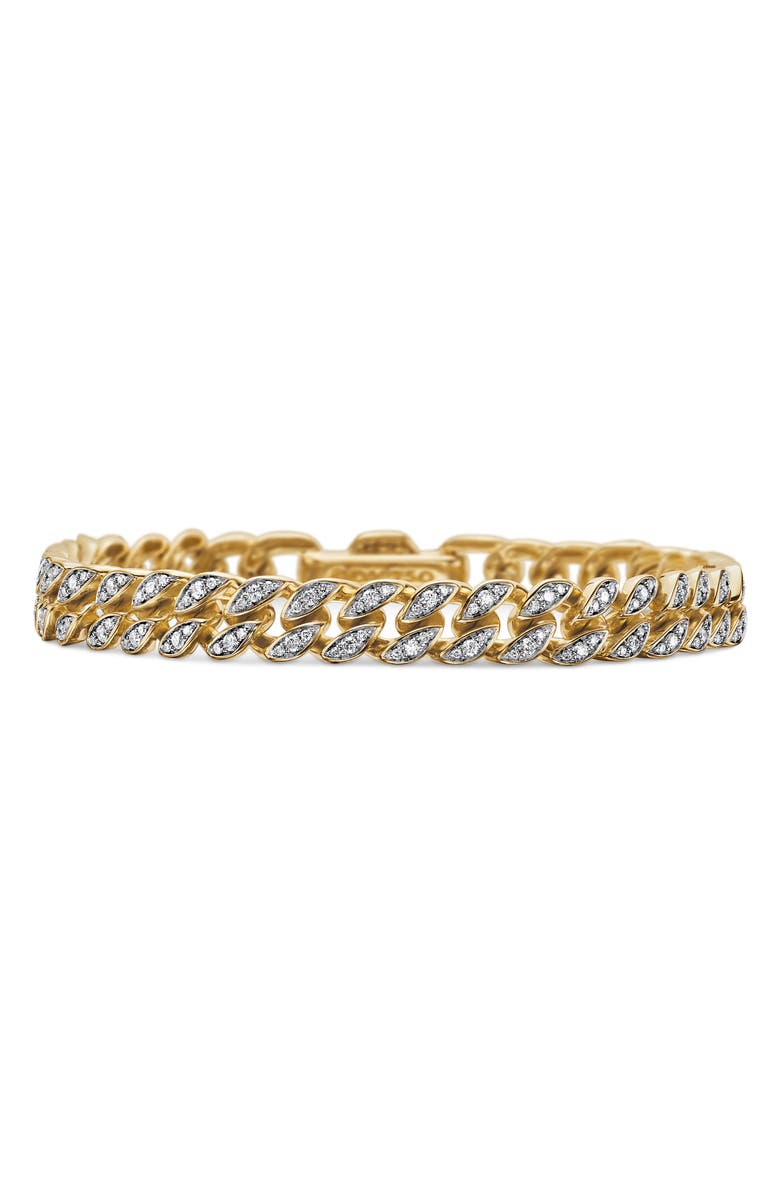 David Yurman Pavé Diamond Curb Chain Bracelet, Main, color, Gold/ Diamond