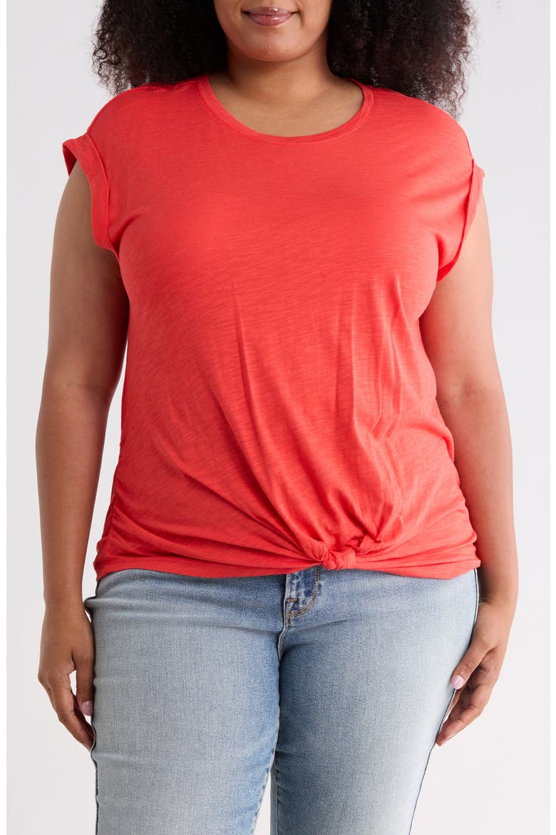 Knotted Muscle Tee, Main, color, CAYENNE RED