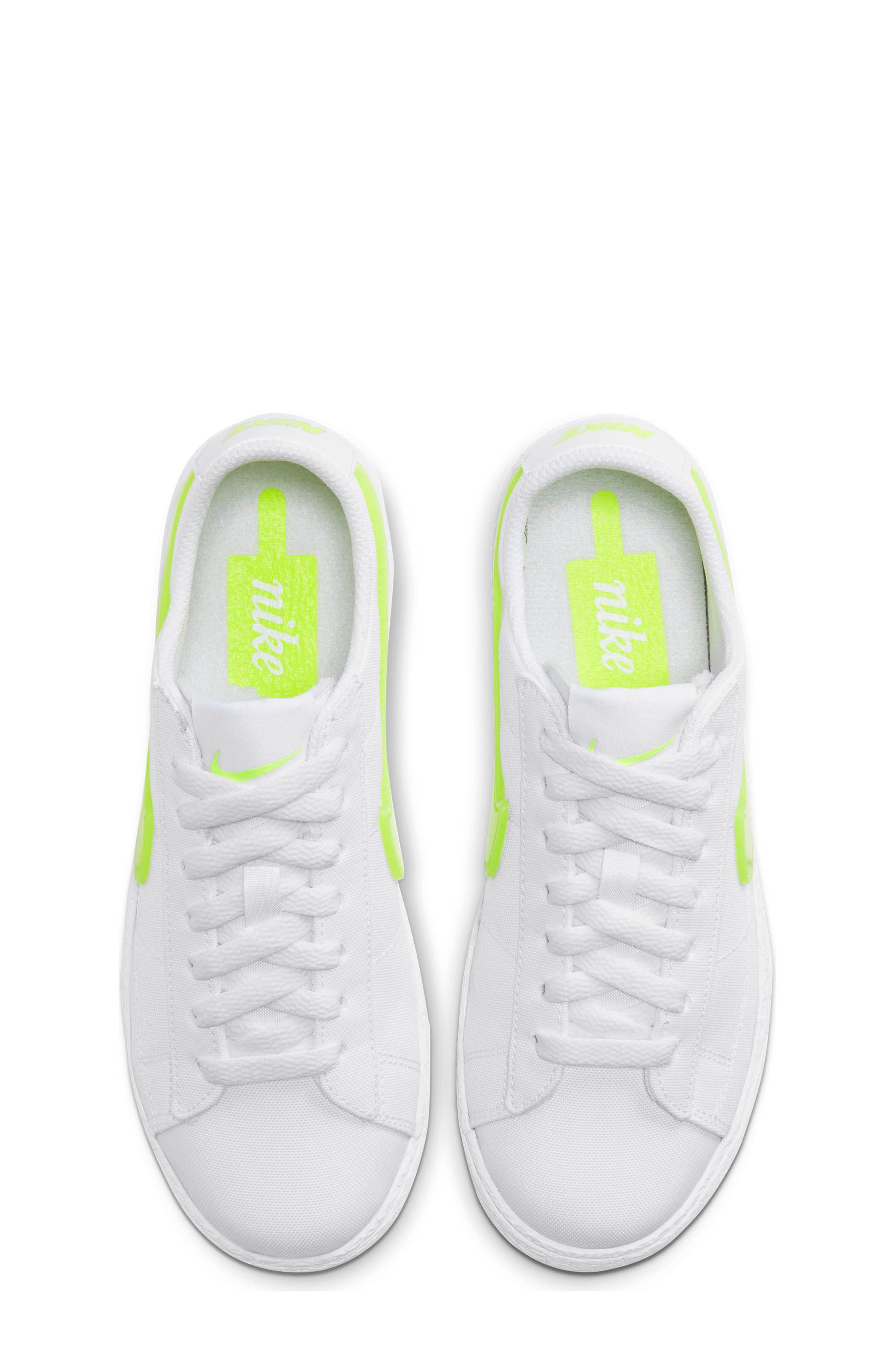 Blazer Low Pop Sneaker, Alternate, color, WHITE/ VOLT