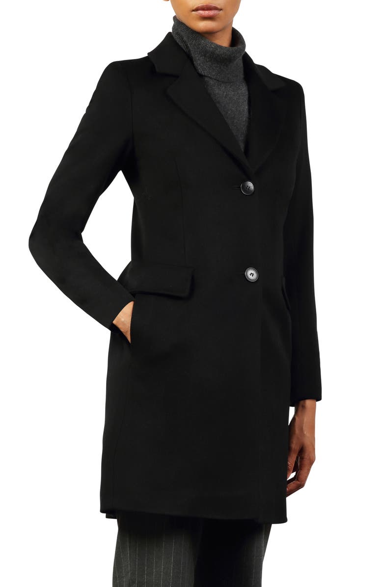 Fleurette Notched Collar Wool Walker Coat, Alternate, color,