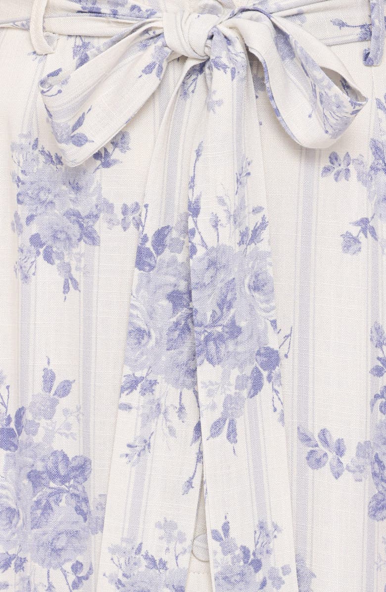 Petal & Pup Xander Tie Waist Cotton & Linen Maxi Skirt, Alternate, color, Lilac Floral