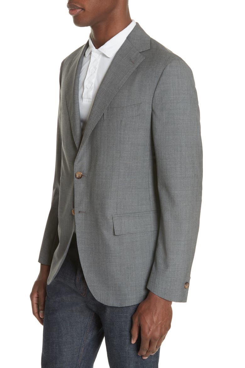 Slim Fit Wool Blazer, Alternate, color, GREY MELANGE