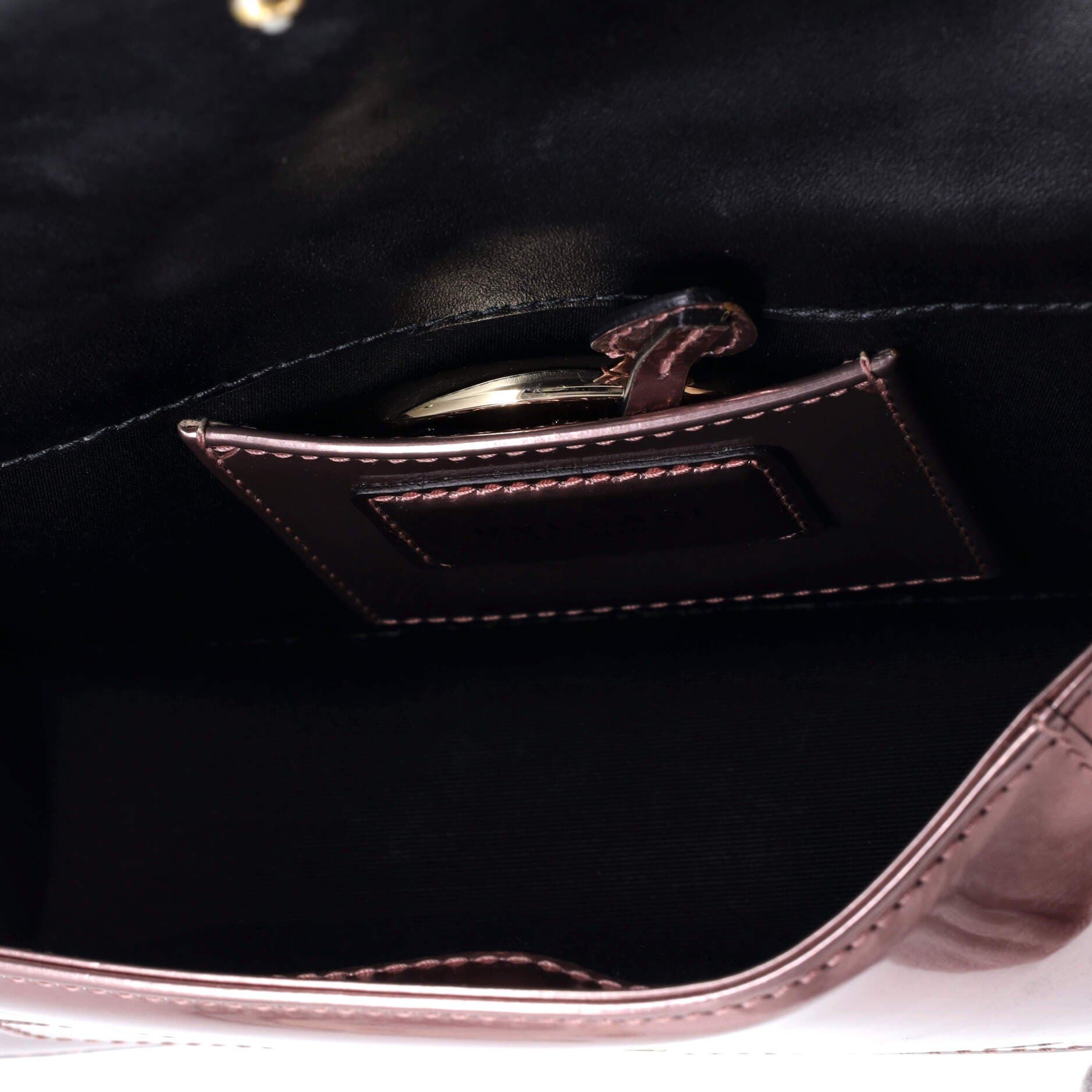 Serpenti Forever Shoulder Bag Metallic Leather Small, Alternate, color, Metallic Silver