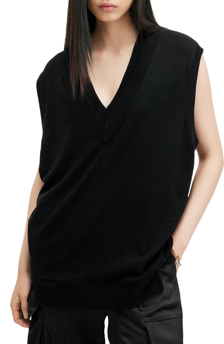 AllSaints Bern Tank Top, Main, color, Black