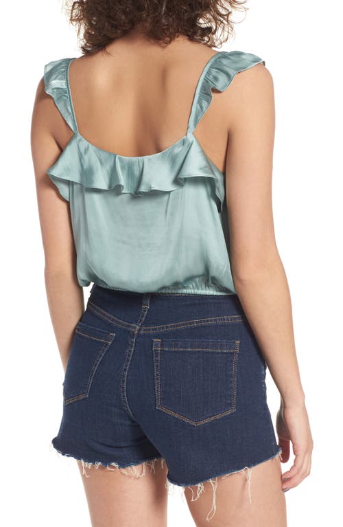 Astr The Label Ruffle Tank In Green