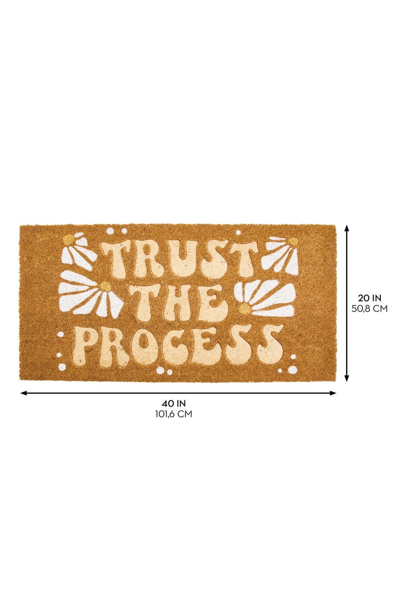 mDesign Trust the Process Coir Large Rectangular Doormat, Natural, Alternate, color, 