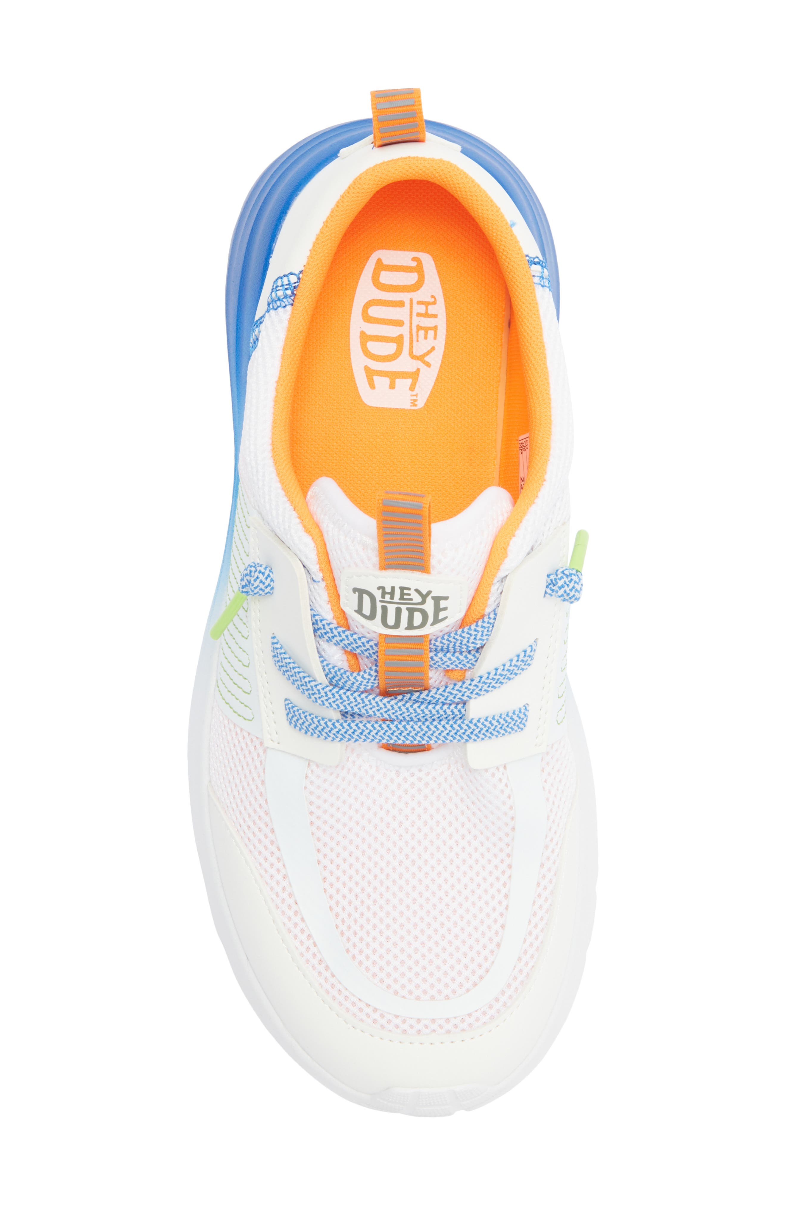Hey Dude Kids' Sirocoo Play Sneaker, Alternate, color, White/ Blue
