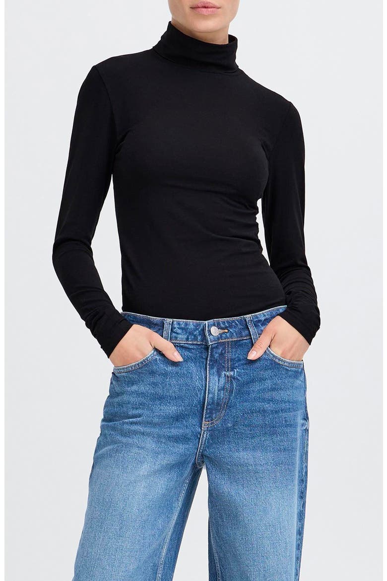 Pamila Turtleneck Top, Main, color, BLACK