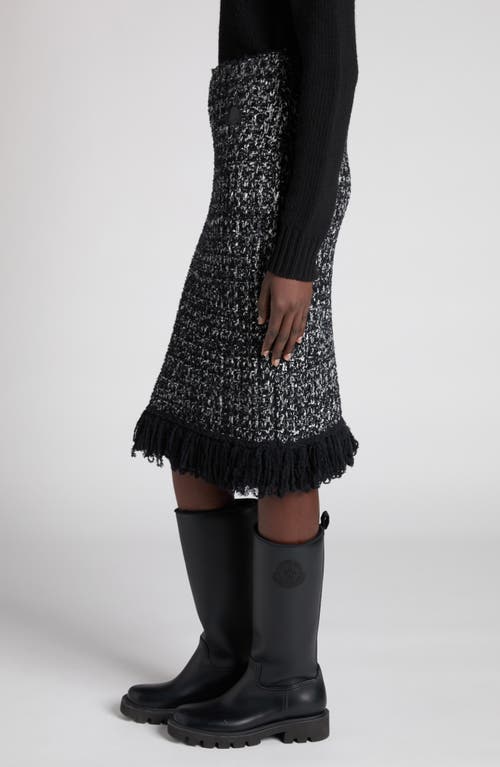 Moncler Fringe Trim Bouclé Knit Skirt In Multi