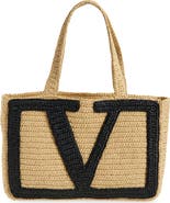 【VALENTINO】 Viva Superstar Small raffia tote bag Valentino Garavani Small Viva Superstar Raffia Tote Bag