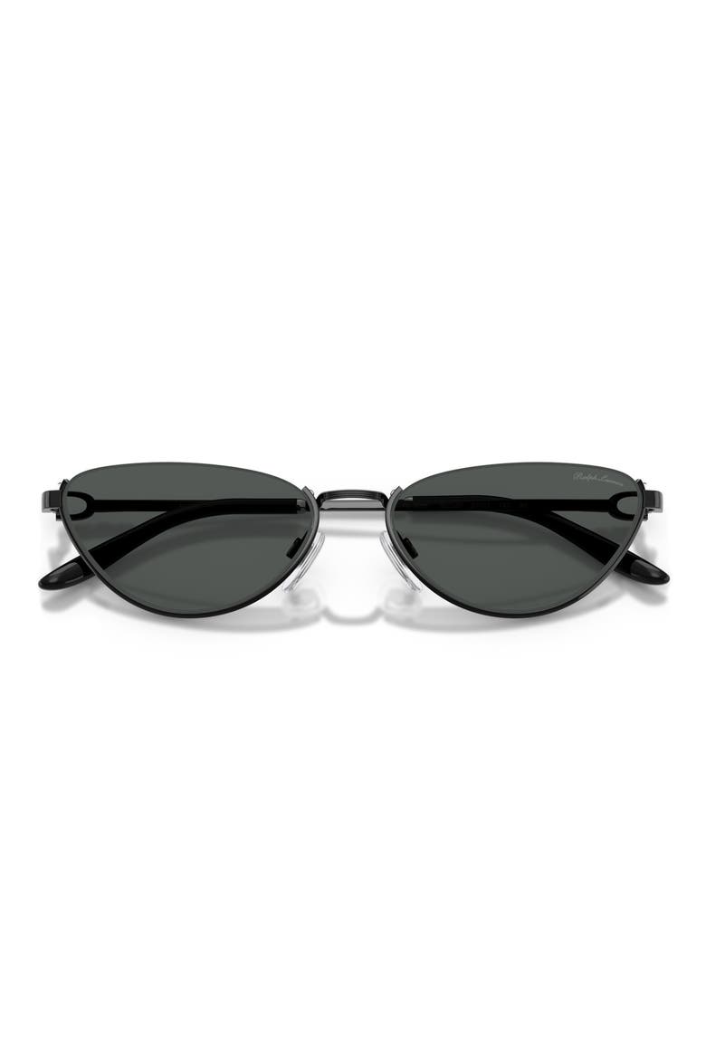 57mm Cat Eye Sunglasses, Alternate, color, SHINY BLACK / GREY
