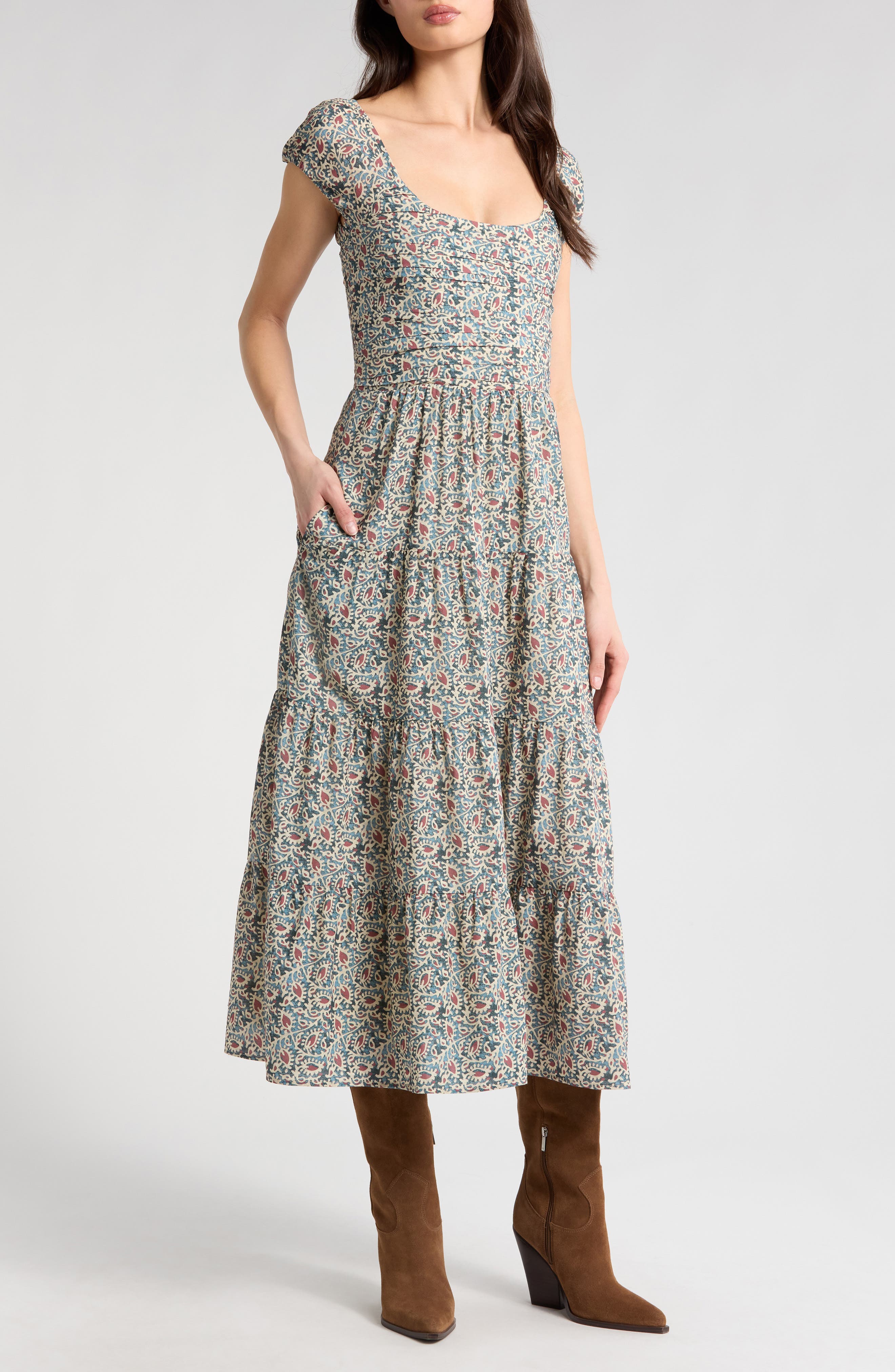 PAIGE Machella Botanical Print Maxi Dress