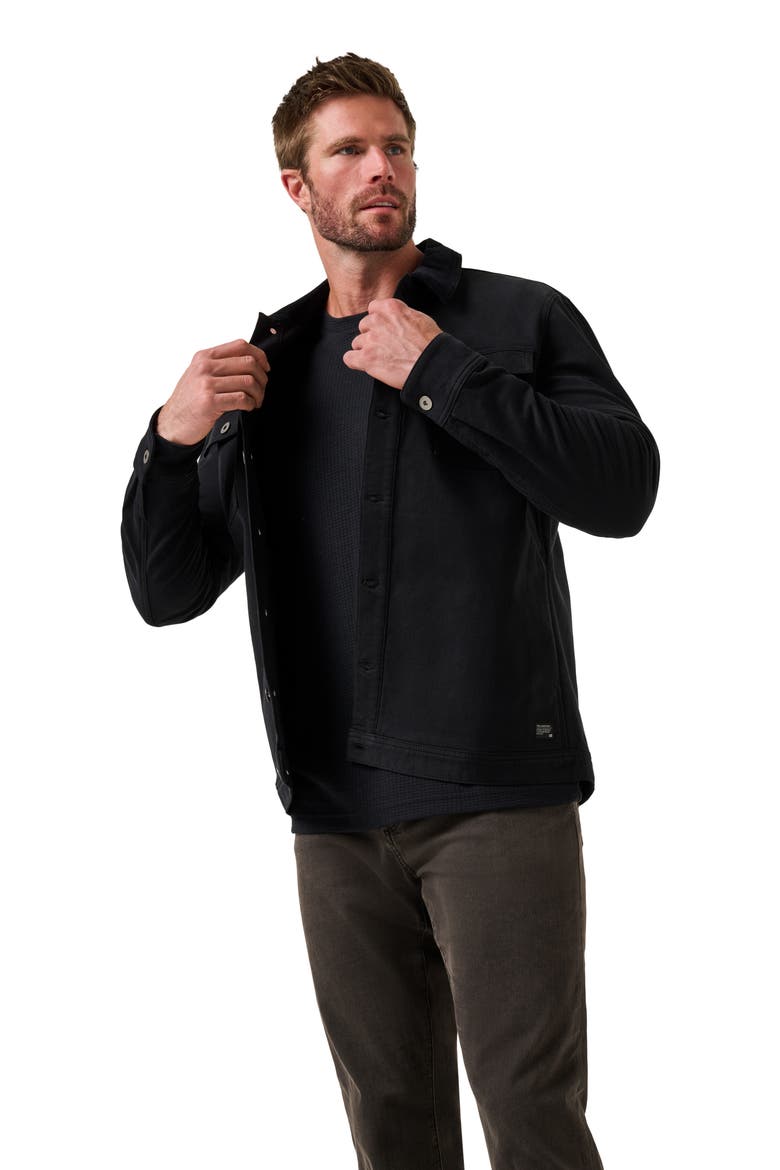 Cloud Denim Jacket with Corduroy Collar, Alternate, color, BLACK