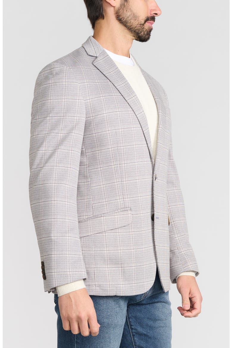 Windowpane Plaid Knit Sport Coat, Alternate, color, GREY