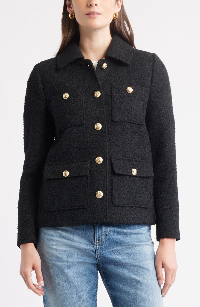 Caslon<sup>®</sup> Bouclé Jacket, Alternate, color, Black