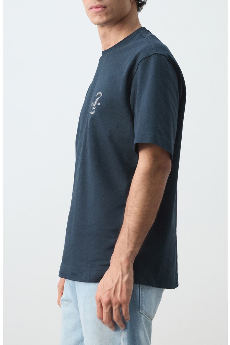 Cotton Embroidered Graphic T-Shirt, Alternate, color, NAVY