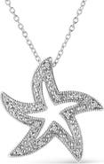 Haus of Brilliance .925 Sterling Silver Open Diamond Accent Starfish Pendant Necklace