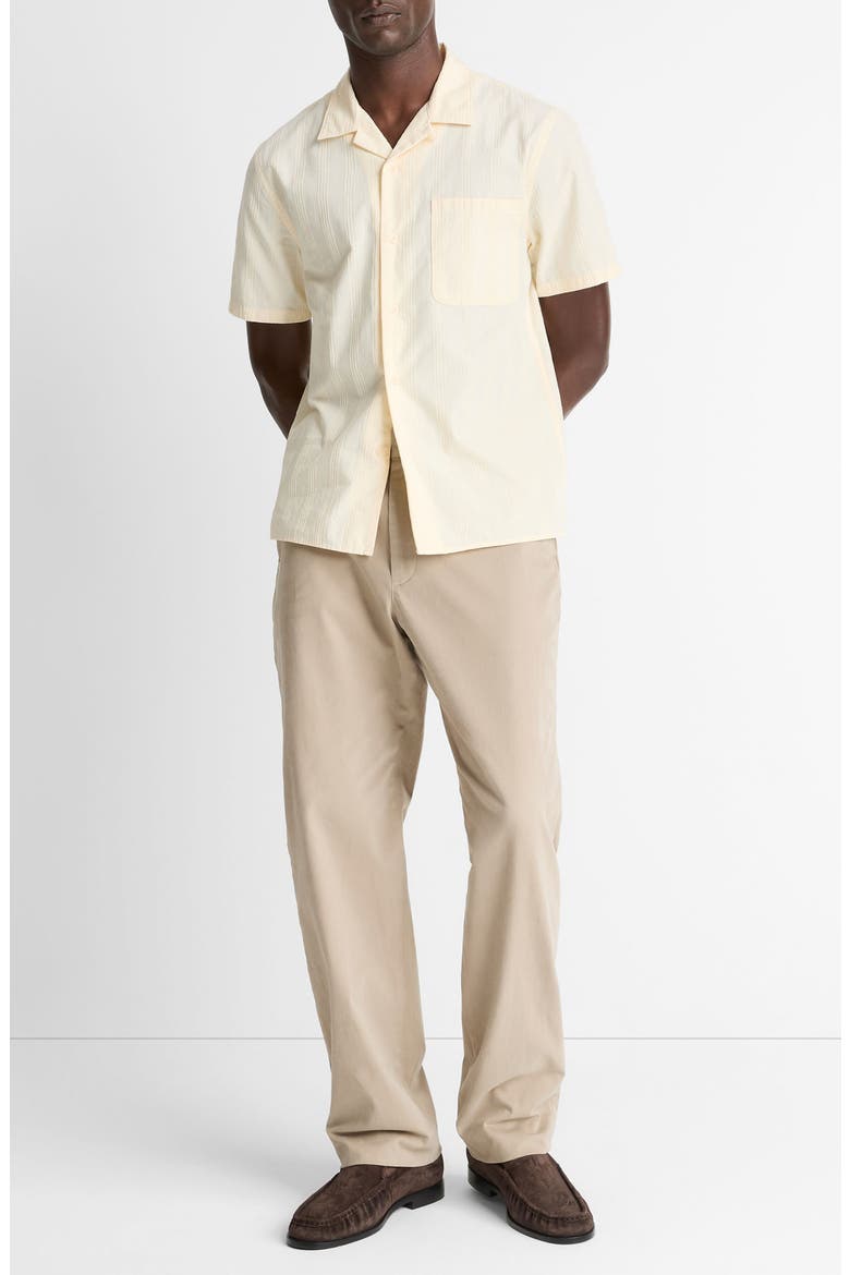 Union Textured Stripe Cotton Camp Shirt, Alternate, color, MEADOWLARK