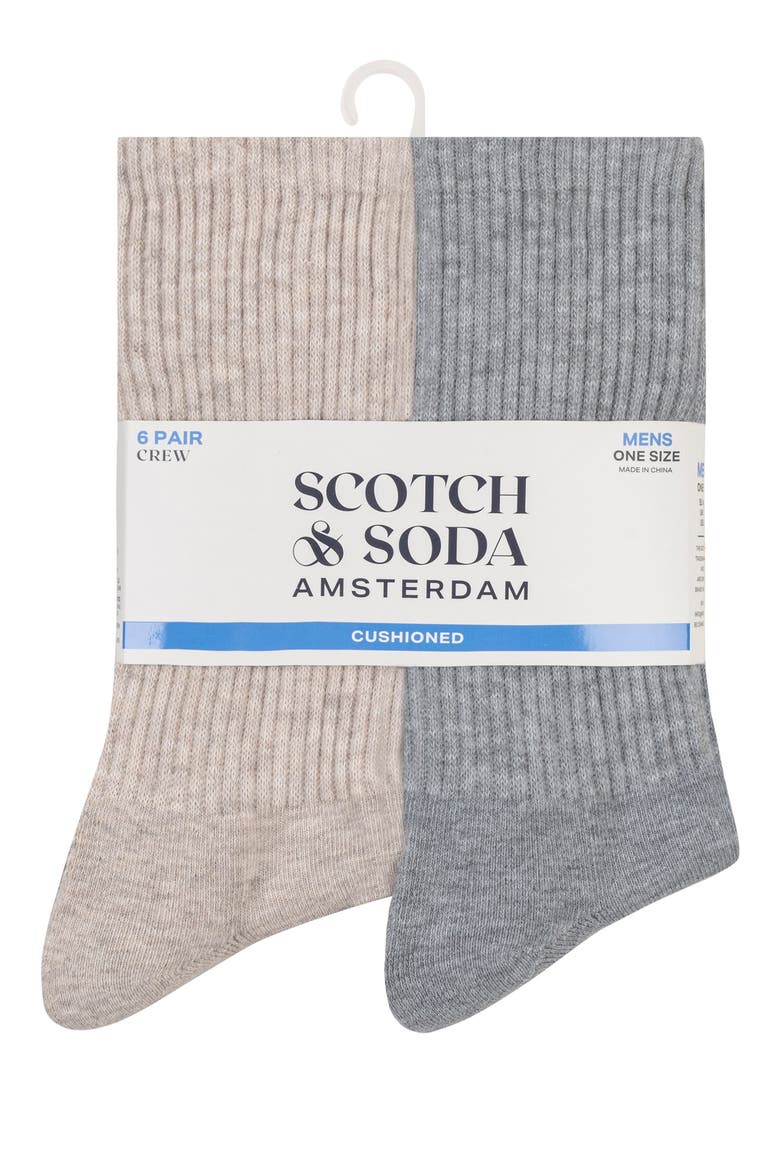 6-Pack Half Terry Crew Socks, Alternate, color, IVORY