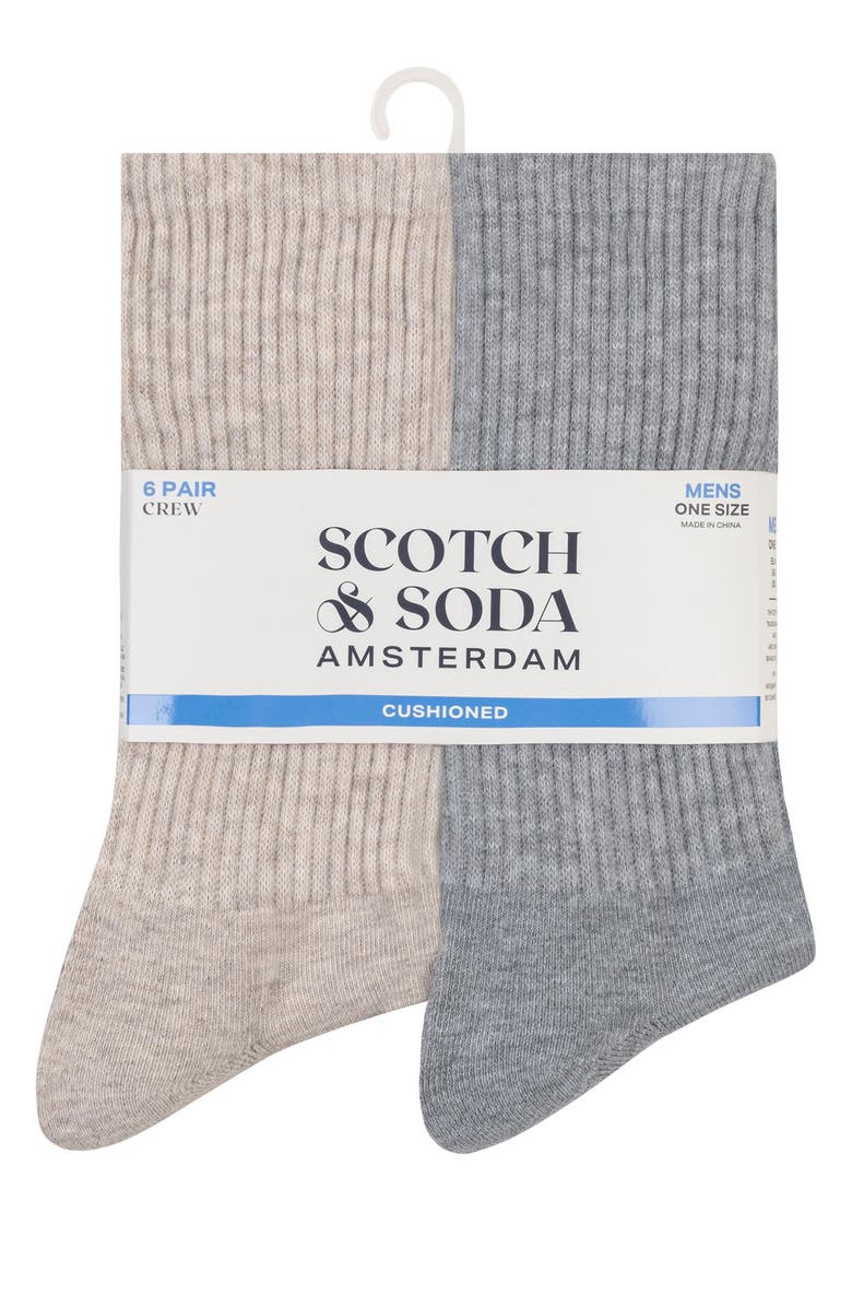 Scotch & Soda 6-Pack Half Terry Crew Socks, Alternate, color,