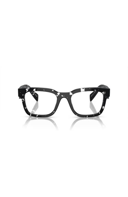 Prada 51mm Rectangle Optical Glasses In Black