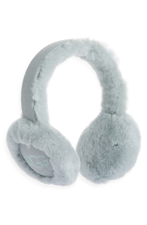 Logo Embroidered Genuine Shearling Earmuffs