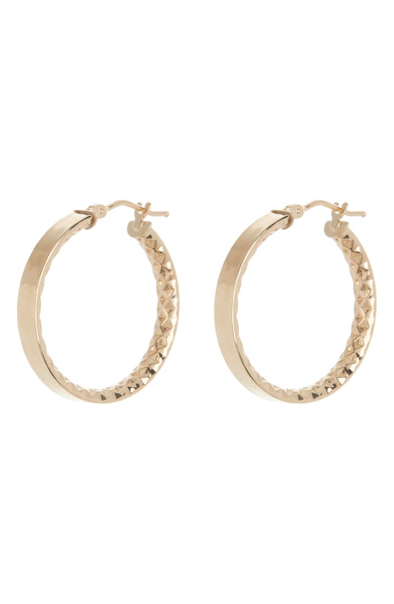 Bony Levy 14K Gold 10mm Textured Hoop Earrings, Main, color, 